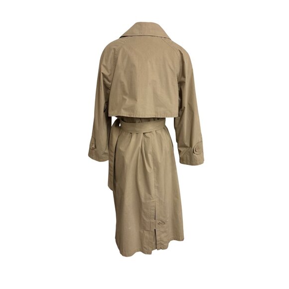 London Fog Womens Beige Trench Coat Belted Double-Breasted Size 8 PET - Picture 9 of 15